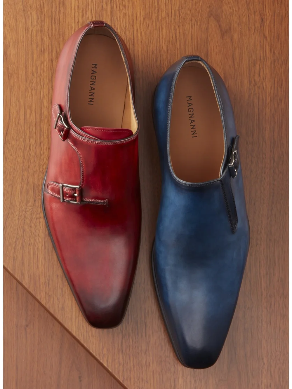 Magnanni Beltran Monk Strap Shoes Navy Blue RARE TO FIND